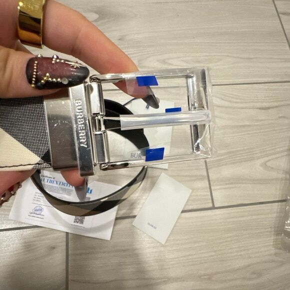 NWT men’s Burberry nova check belt size 32   80 cm comes with authentication pap - Picture 6 of 7